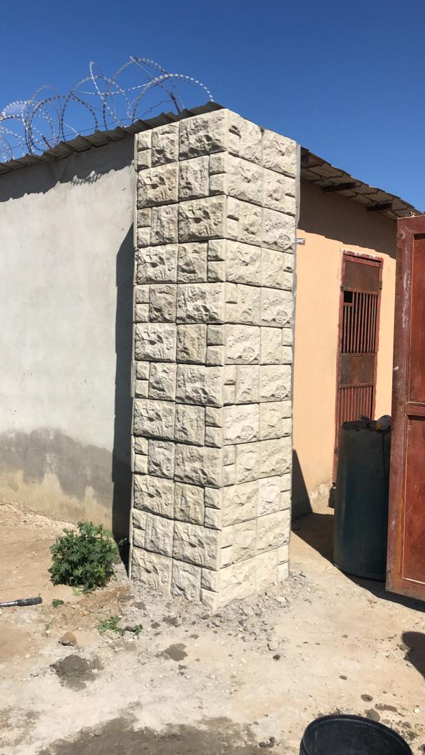 Stone cladding on a building
